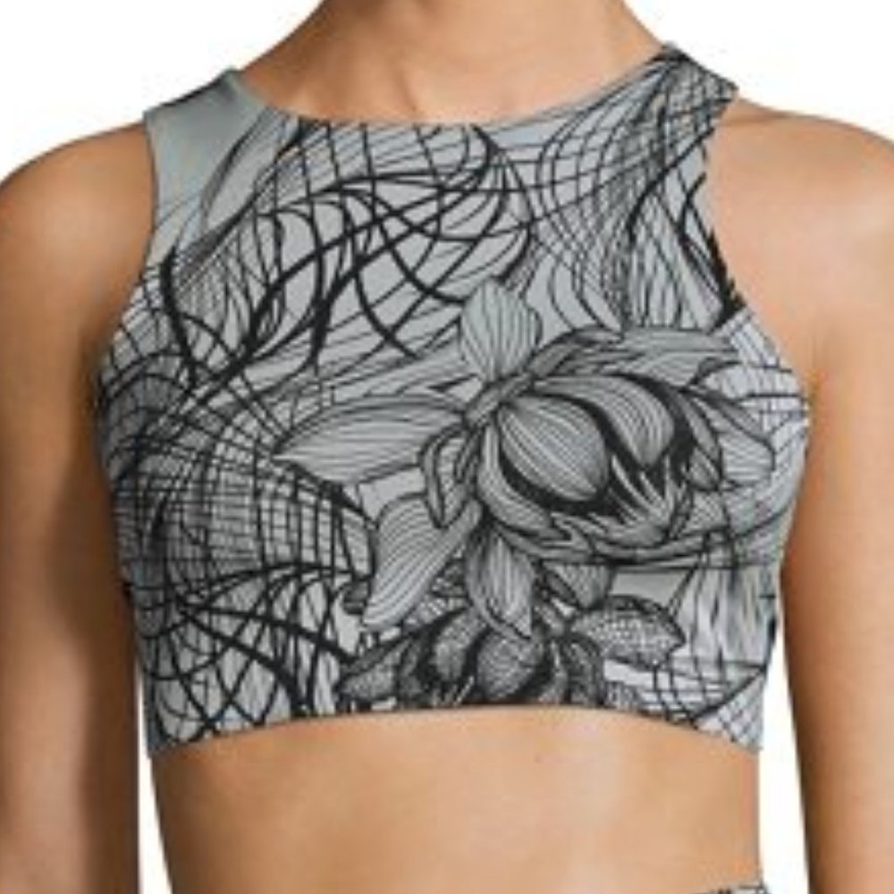 Nwt Beyond Yoga Printed Reversible Bralette Bra